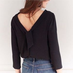 Sezane Felli Bow Back Blouse in Black Size US4